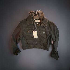 Wallflower Denim Black Hoodie Jacket